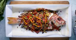 Oriental whole baked snapper with ginger & chilli feature image