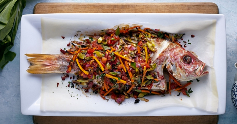 Oriental whole baked snapper with ginger & chilli feature image