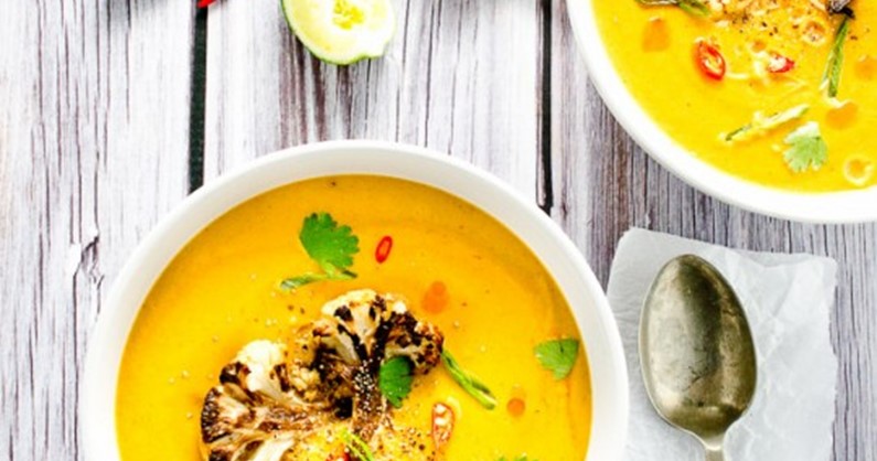 Coconut Curried Cauliflower Soup with Turmeric and Ginger feature image