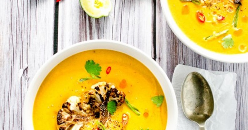 Coconut Curried Cauliflower Soup with Turmeric and Ginger feature image